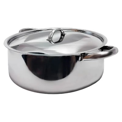 Robusto y económico menaje de acero inoxidable para cocinar. Cacerolas clásicas para el hogar aptas para todo tipo de cocinas. Gas, vitro e inducción.