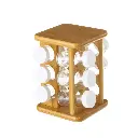 Especiero de bambú con 12 tarros de cristal