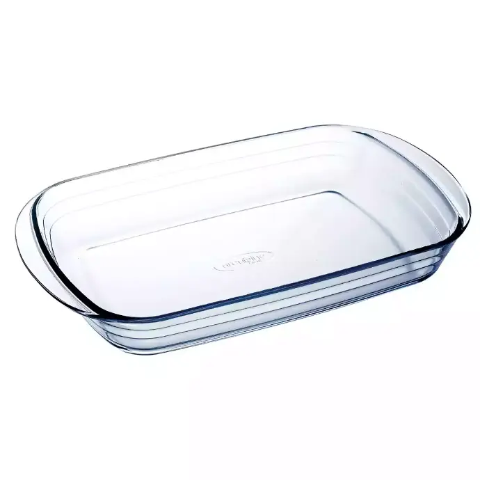 Bandeja rectangular de vidrio templado
