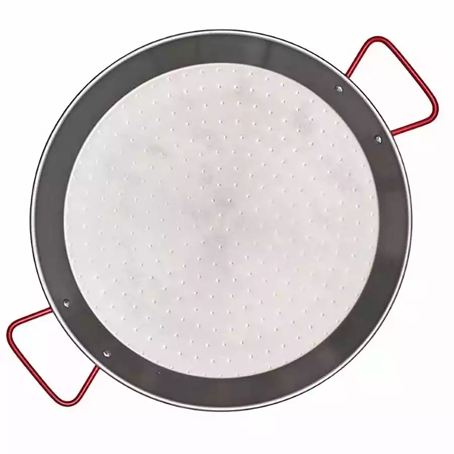 Paellera de acero pulido