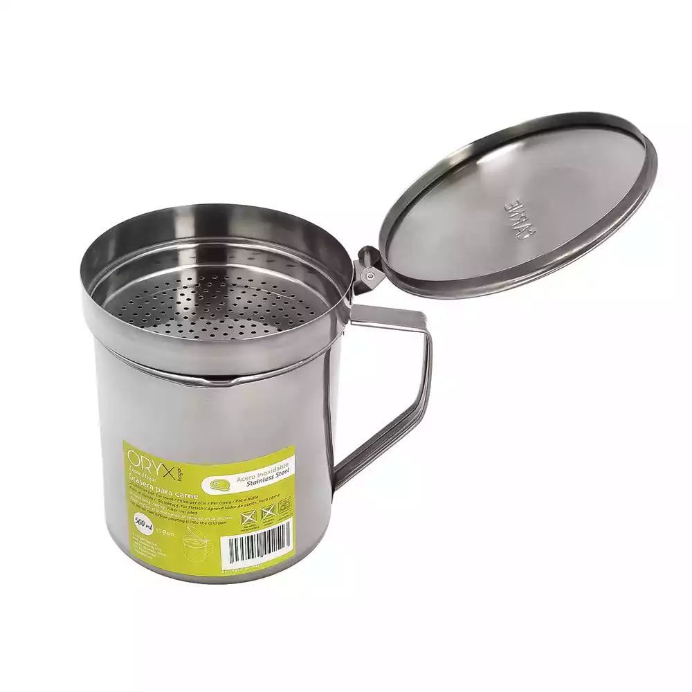 Grasera inoxidable para aceite usado “Carne” (Seleccione aquí el tamaño)