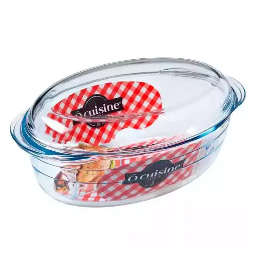 [3426470010115] Cacerola con tapa ovalada de vidrio templado 33x20cm 3Lt