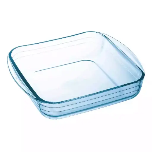 Bandeja cuadrada de vidrio templado